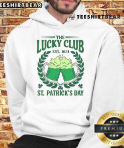 Good The Lucky Club St. Patrick's Day beer drinking hoodie featuring festive green design and playful graphics.
