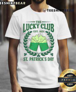 Good The Lucky Club St Patrick's Day beer drinking T-shirt with festive green design and playful graphics for celebration.