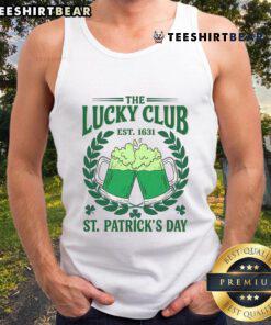 Good The Lucky Club St. Patrick's Day beer drinking tank top featuring festive green design and playful graphics.