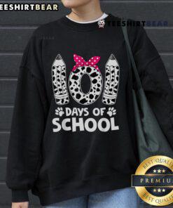 Cheerful student wearing a 'Happy 101 Days of School' sweatshirt, celebrating the milestone in a colorful classroom setting.