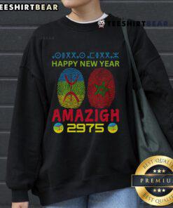 Happy Yennayer 2025 sweatshirt featuring the Amazigh flag, celebrating the 2975 New Year in Morocco.