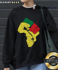 Hot African Flag Colors Resist Fist Sweatshirt showcasing vibrant colors and a powerful fist symbolizing unity and strength.