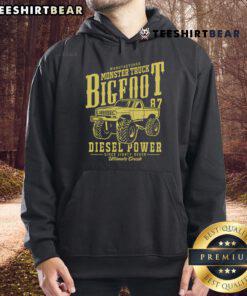 Hot American Bigfoot monster truck vintage hoodie featuring a bold graphic design and classic fit for truck enthusiasts.