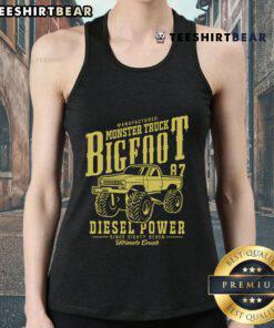 Hot American Bigfoot monster truck vintage tank top featuring a bold graphic design and vibrant colors for truck enthusiasts.