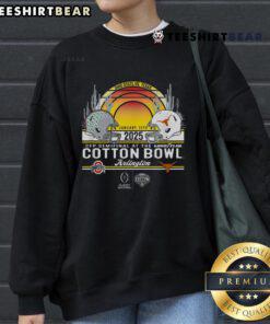 Hot CFP Cotton Bowl January 10th 2025 helmets and sweatshirt showcasing college football team spirit and style.