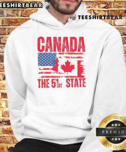 Hot Canada 51st State America Flag Hoodie featuring a vibrant design celebrating Canadian-American unity.