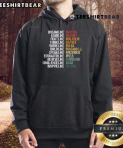 Hot hoodie featuring iconic African American leaders for Black History Month celebration and awareness.