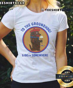 Hot Groundhog Day t-shirt for ladies, featuring a playful groundhog graphic, perfect for celebrating Groundhog Day.