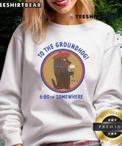 Cozy Hot Groundhog Day sweatshirt featuring a playful groundhog design, perfect for celebrating Groundhog Day.
