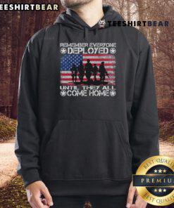 Hot red hoodie for 'Remember Everyone Deployed' campaign, honoring military service members until they all come home.