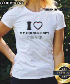 I Love My Chinese Spy 3D Heart Tee for Ladies, featuring a vibrant anaglyph design celebrating Chinese spy themes.