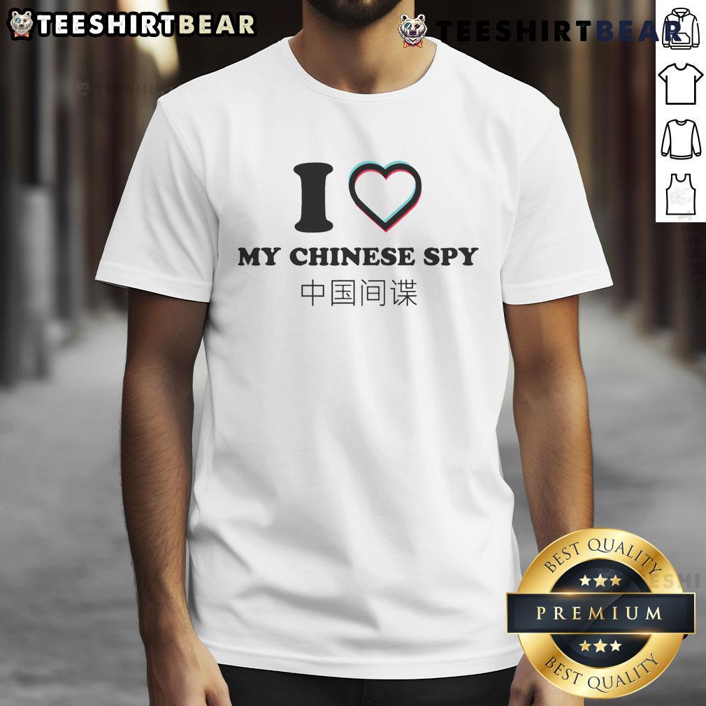 Alt Text: I Love My Chinese Spy Anaglyph 3D Heart T-Shirt featuring a vibrant heart design celebrating Chinese spies.