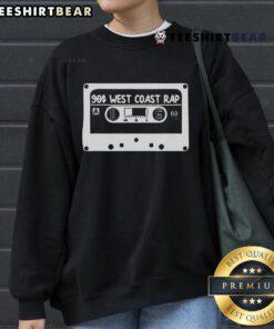 90s Music West Coast Hip Hop cassette sweatshirt featuring vibrant graphics and retro style perfect for nostalgia lovers.