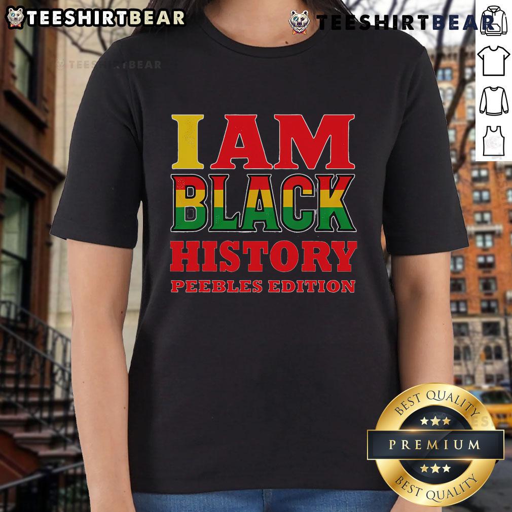 Nice I Am Black History Peebles Edition Ladies Tee showcasing a stylish design celebrating Black history.