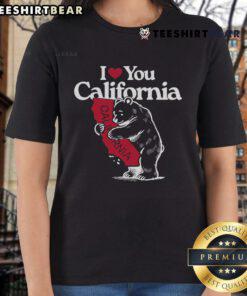 Vintage California pride bear graphic on a ladies tee, celebrating California culture and style with a trendy design.