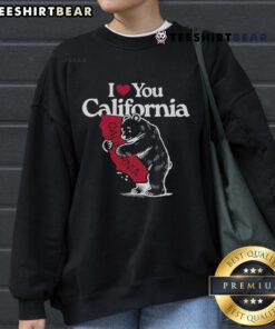 Vintage California pride bear sweatshirt featuring 'I Love California' design in vibrant colors, perfect for Cali fans.