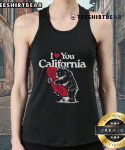 Vintage California pride bear tank top featuring 'Nice I Love California' design, perfect for summer style.