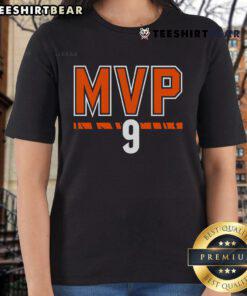 Stylish Joe Burrow Cincinnati Bengals NFL football ladies tee showcasing Joe's MVP spirit and team pride.