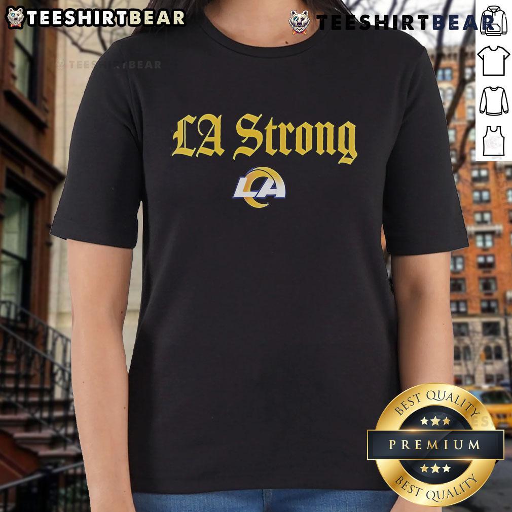Stylish Nice Los Angeles Rams LA Strong ladies tee featuring vibrant team colors and logo, perfect for game day.
