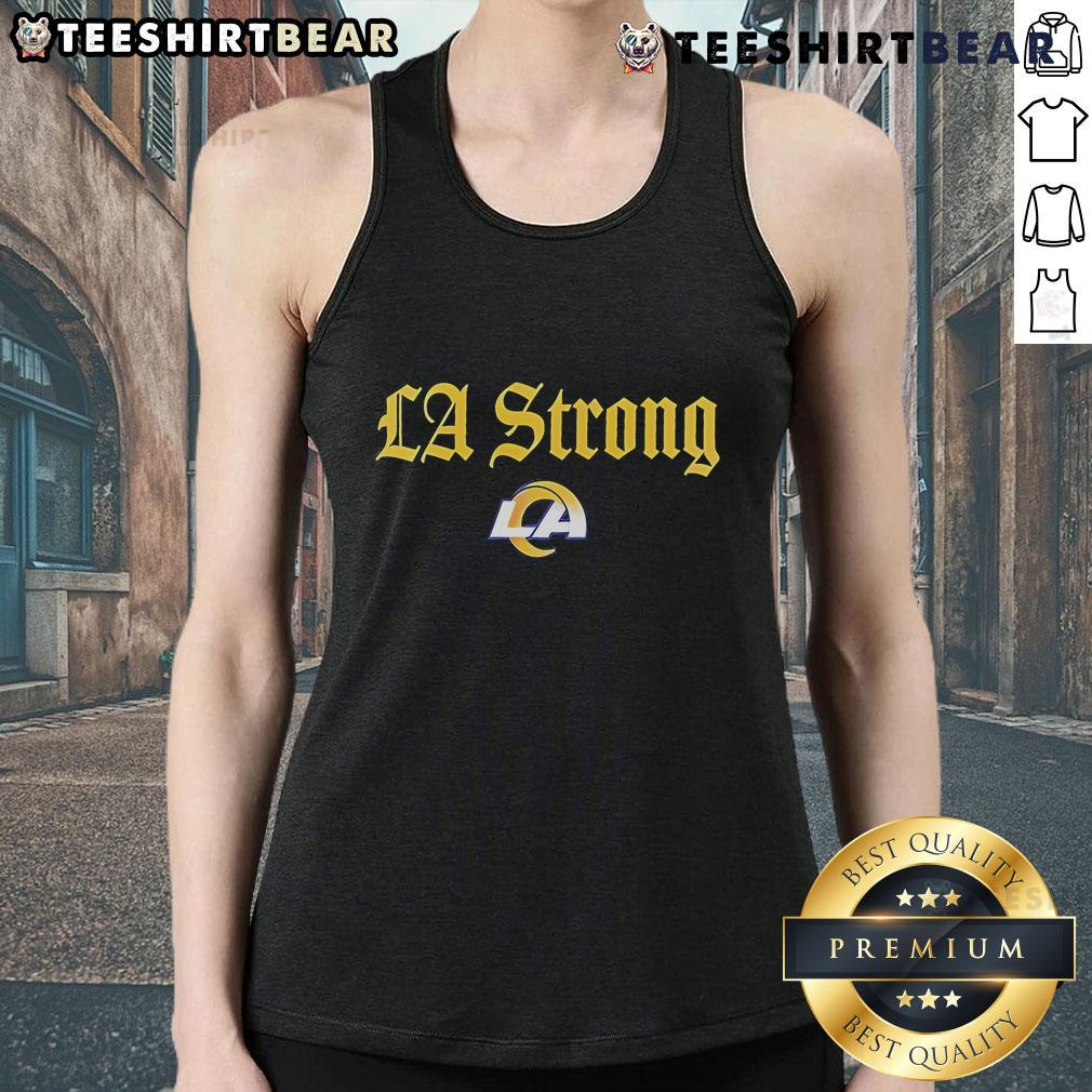 Stylish Nice Los Angeles Rams LA Strong tank top in blue, perfect for fans showcasing team spirit and support.