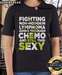 Stylish ladies tee promoting Non-Hodgkin Lymphoma awareness with a chic design, perfect for cancer support and advocacy.