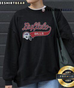 Nice Script Buffalo Bills Helmet Sweatshirt featuring bold team colors and logo, perfect for fans and comfy wear.