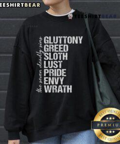 Vintage distressed Nice Seven Deadly Sins sweatshirt featuring unique graphics for stylish casual wear.