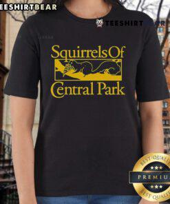 Cute squirrels in Central Park 2025 on a ladies tee design, showcasing the playful wildlife of the iconic park.