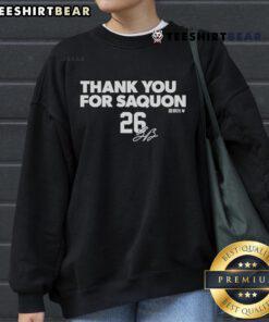 Saquon Barkley sweatshirt with a stylish 'Thank You' design, perfect for fans of the NFL star and comfortable casual wear.