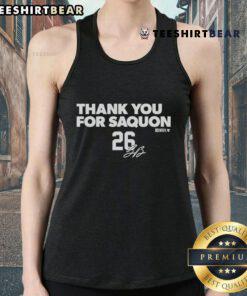 Stylish tank top featuring Saquon Barkley design, perfect for fans. Thank you graphic adds a personal touch to your outfit.