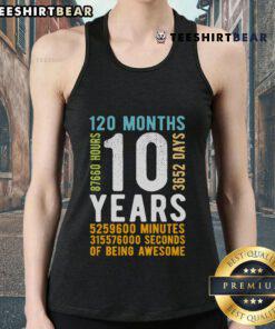 Official 120 Months 10th Birthday Vintage Tank Top featuring a fun retro design for kids' birthday celebrations.