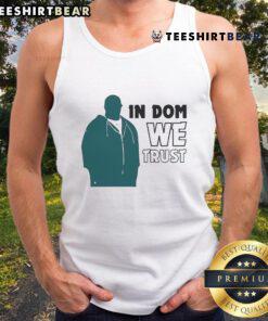 Official Big In Dom 'In Disandro We Trust' Philadelphia Eagles tank top featuring vibrant team colors and logo.