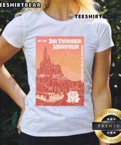 Official Big Thunder Mountain poster on a stylish ladies tee, featuring vibrant artwork and a comfortable fit for fans.
