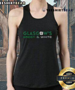 Official Glasgow's Green White Tank Top showcasing vibrant colors and stylish design for fans.