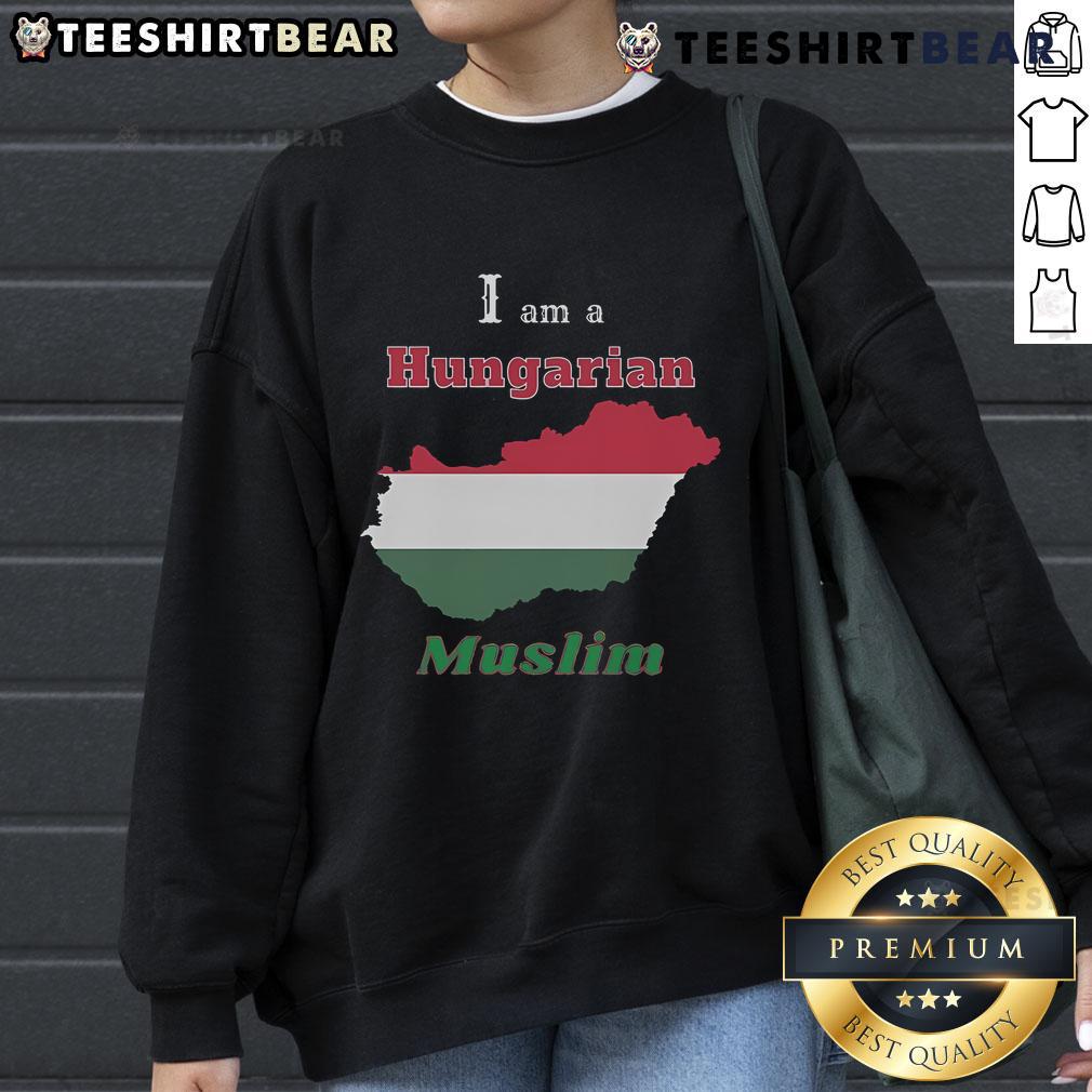 Alt Text: Official I Am A Hungarian Muslim Sweatshirt featuring a stylish design and vibrant colors for proud Hungarian Muslims.