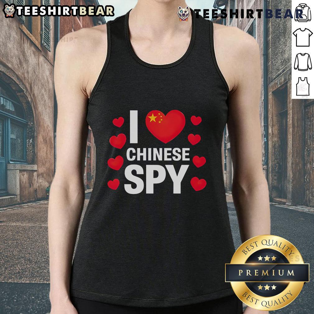 Alt Text: Official I Love Chinese Spy TikTok 2025 tank top featuring bold graphic design and trendy style for fans.
