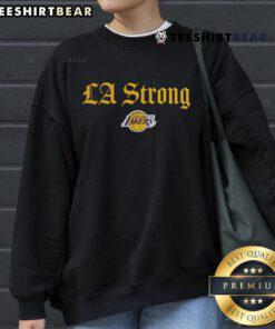 Official Los Angeles Lakers LA Strong sweatshirt featuring team colors and logo, perfect for fans and casual wear.