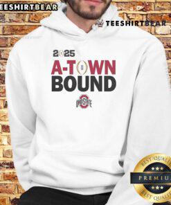 Official Ohio State Buckeyes 2025 National Championship A-Town Bound Hoodie showcasing team colors and logo.