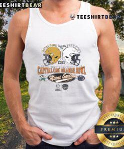 Official Penn State Nittany Lions vs Notre Dame Fighting Irish 2025 Orange Bowl dueling helmet tank top design.