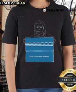 Official Pulp Fiction We Happy Western Germany Ladies Tee featuring iconic film graphics and stylish design for fans.