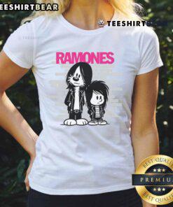 Official Ramones Rocket to Russia Ladies Tee featuring iconic band logo and vibrant graphic design.