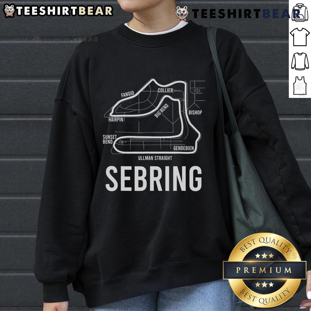 Vintage sweatshirt featuring the official Sebring International Raceway logo, perfect for motorsport enthusiasts.
