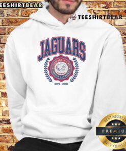 Official South Alabama Jaguars team crest hoodie featuring the vibrant logo, perfect for fans and sports enthusiasts.