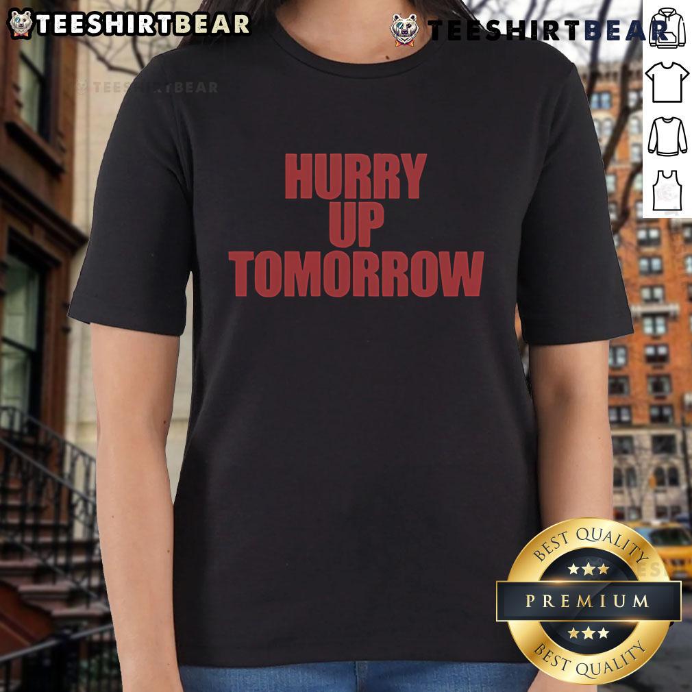 Official The Weeknd Hurry Up Tomorrow album ladies tee featuring vibrant design and stylish fit, perfect for fans.