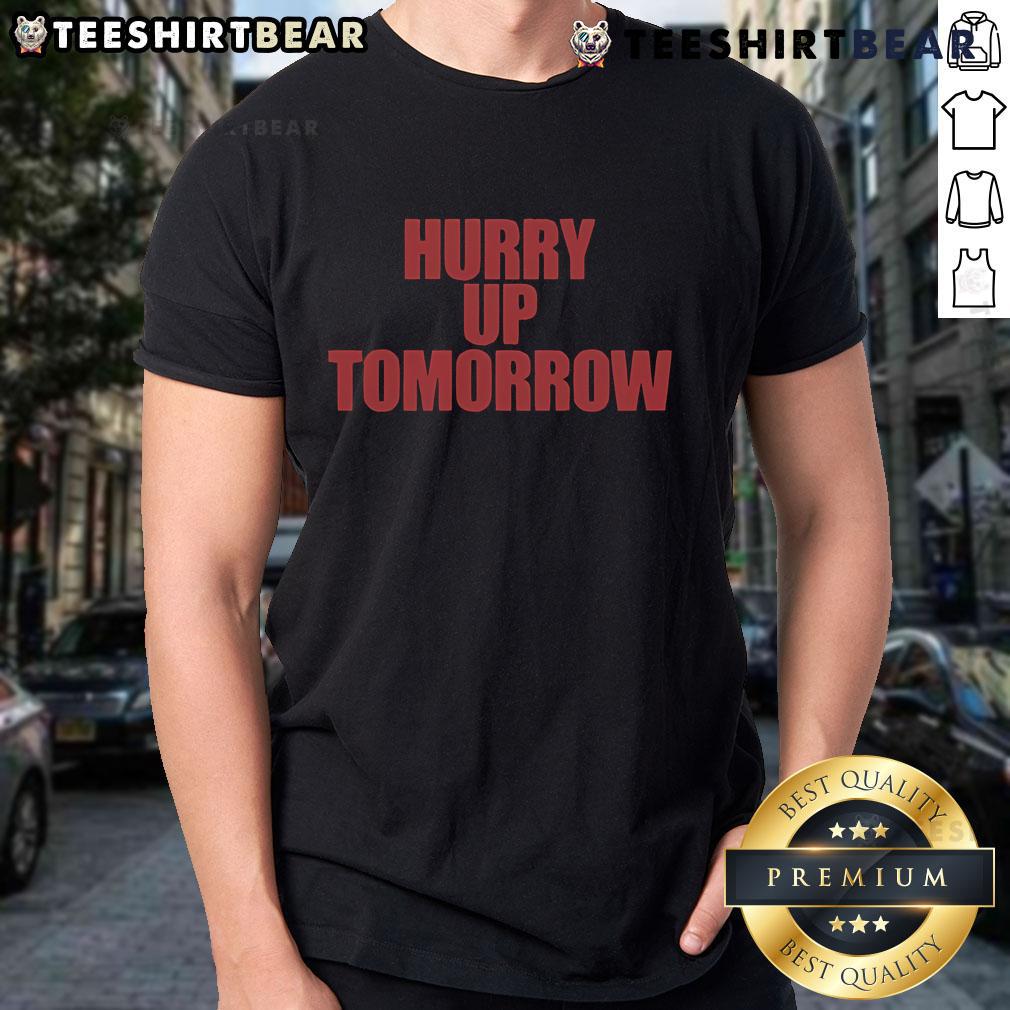 Official The Weeknd Hurry Up Tomorrow Album T-Shirt featuring bold graphics and vibrant colors, perfect for fans.