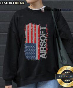 Official USA Flag Airsoft Shooting Sports Gun Sweatshirt featuring vibrant flag design for enthusiasts and players.