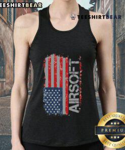 Official USA Flag Airsoft Shooting Sports Gun Tank Top featuring a stylish design for enthusiasts and athletes.