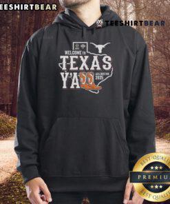 Official Welcome to Texas Y'all Arlington 2025 hoodie showcasing vibrant design and bold lettering.