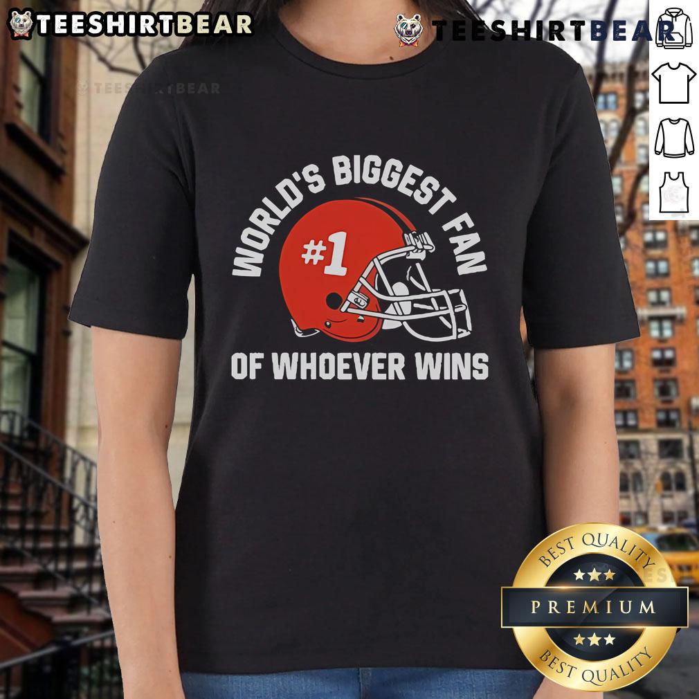 Official World's Biggest Fan of Whoever Wins Ladies Tee featuring bold graphics and vibrant colors for enthusiastic fans.