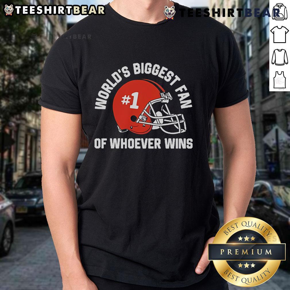 Official World's Biggest Fan Of Whoever Wins T-Shirt featuring bold graphics and vibrant colors for sports enthusiasts.